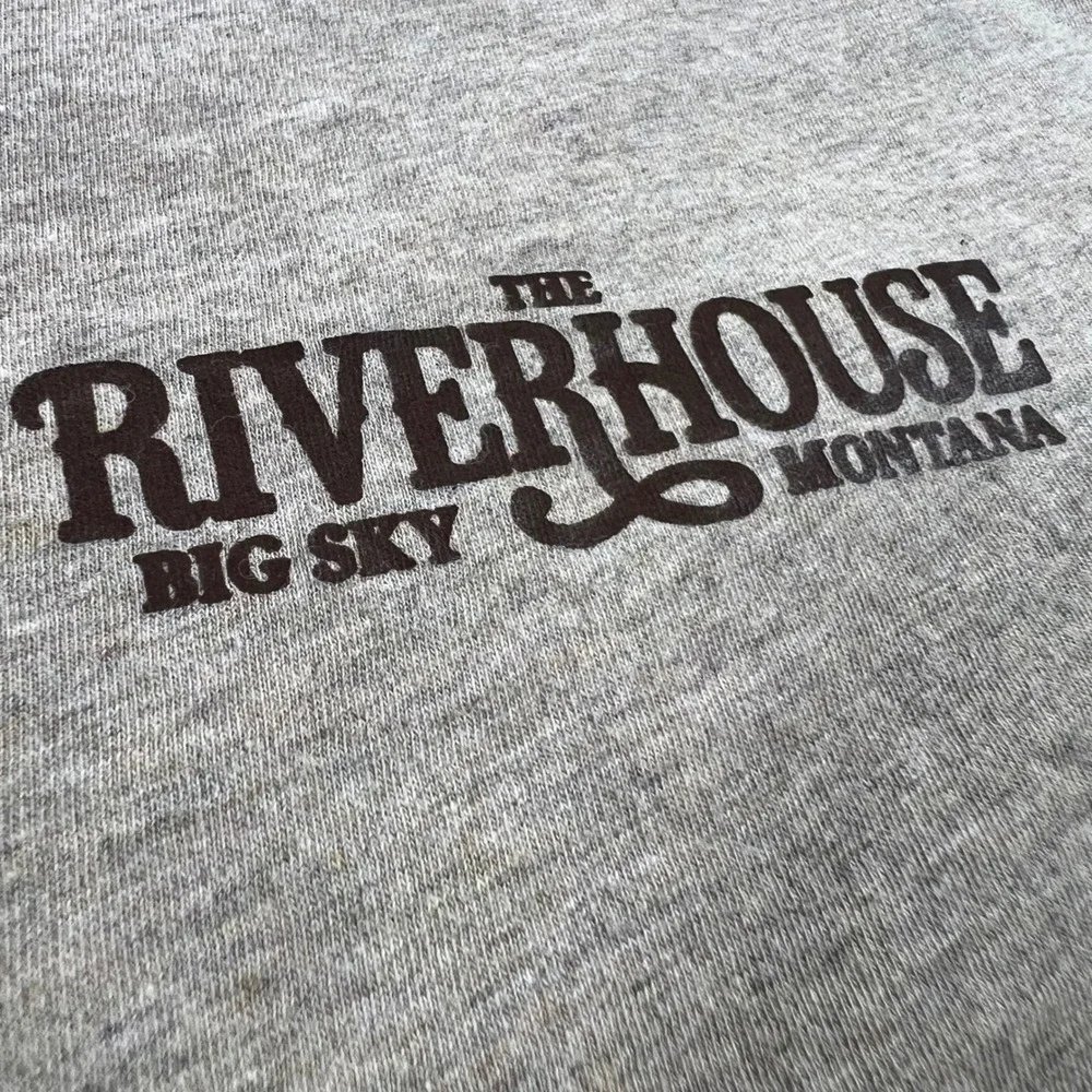 DISTRICT The Riverhouse Big Sky Montana T-Shirt Mens XL Tan Graphic Tee - Picture 11 of 15